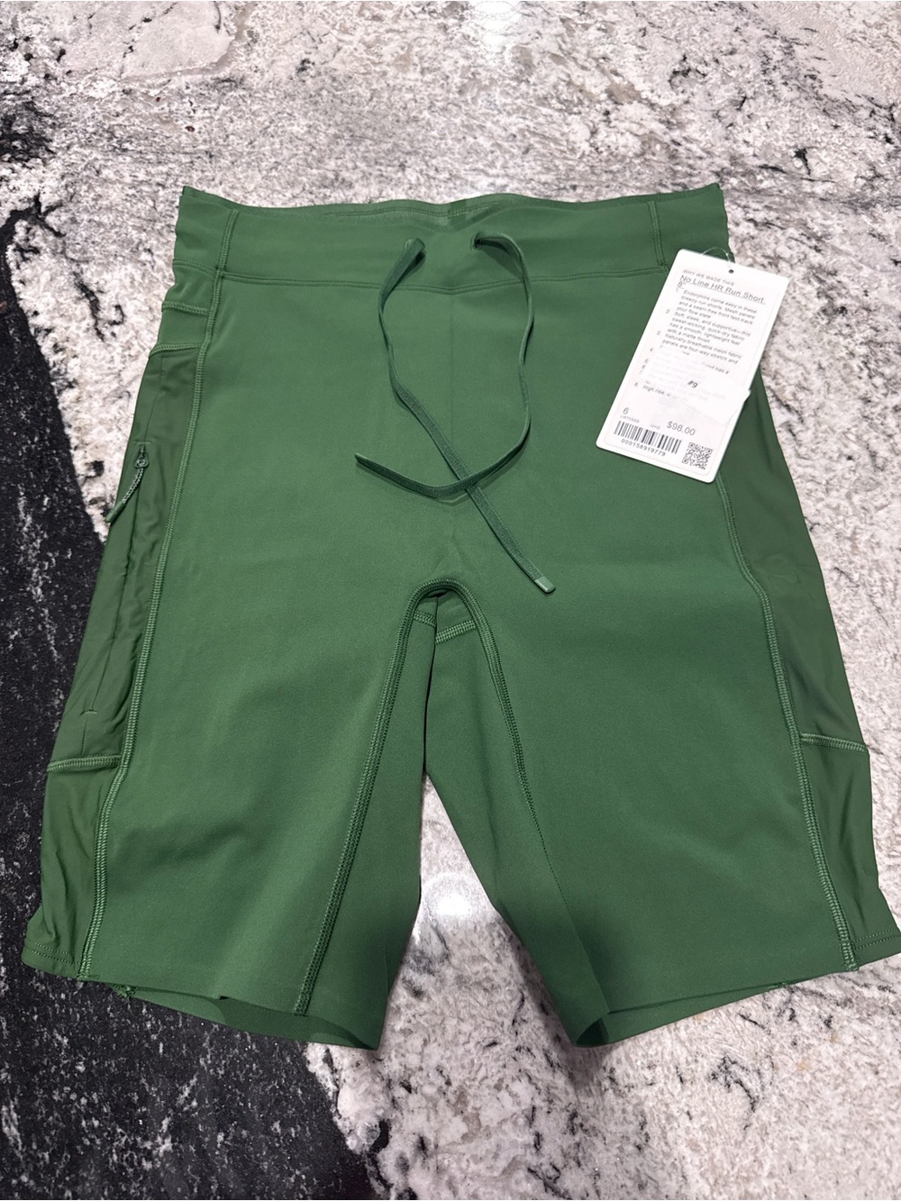 lululemon athletica ivy Green no line run Bike Shorts